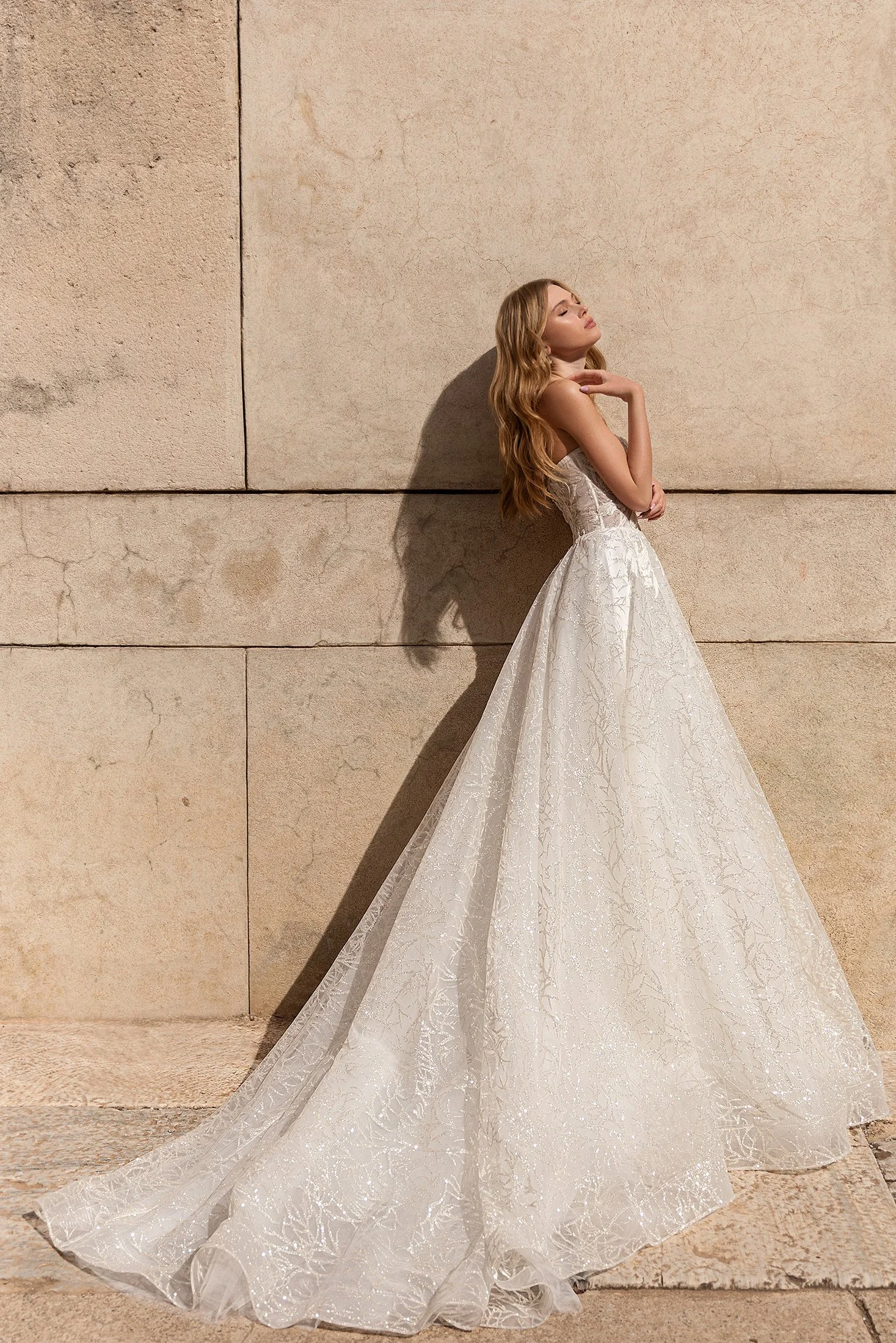 A Vona bride in the Cecilia gown, an A-line in fluid crepe
